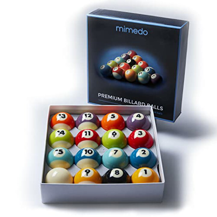 楽天市場】海外輸入品 ビリヤード 【送料無料】Mimedo Premium Billiards Balls 2 ? Inch, Complete 16  Pool Table Balls Set, Pure Phenolic Resin with Long Lasting Bright Colours,  Perfect Roundness, Professional Pool Balls for All Level P海外輸入品