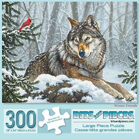 ジグソーパズル 海外製 アメリカ Bits and Pieces - Winter Friends 300 Piece Jigsaw Puzzles for Adults - Each Puzzle Measures 18" X 24" - 300 pc Jigsaws by Artist Abraham Hunterジグソーパズル 海外製 アメリカ