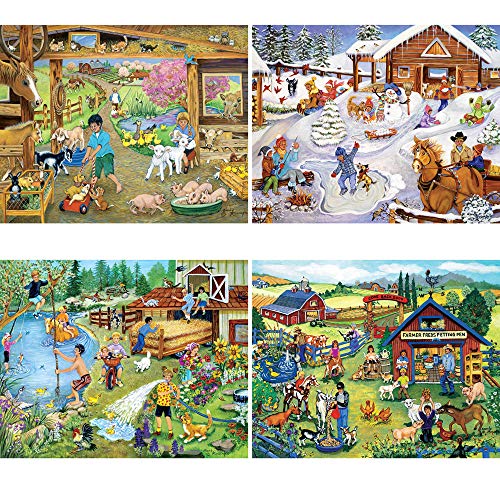 ジグソーパズル 海外製 アメリカ Bits and Pieces 4-in-1 Multi-Pack 1000 Piece Jigsaw Puzzles for Adults 1000 pc Puzzle Set Bundle by Artist Sandy Rusinko 20"x 27" (51cm x 69cm)ジグソーパズル 海外製 アメリカ
