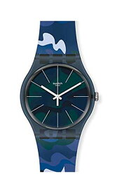 腕時計 スウォッチ メンズ Swatch CamouClouds Quartz Blue Camo Dial Men's Watch SUON140腕時計 スウォッチ メンズ