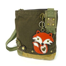 chala バッグ パッチ カバン かわいい CHALA Handbag Patch Crossbody FOX Bag DARK BROWN Canvas Messengerchala バッグ パッチ カバン かわいい