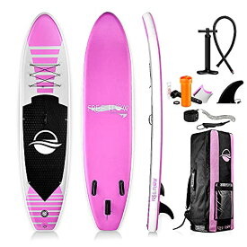 スタンドアップパドルボード マリンスポーツ サップボード SUPボード SereneLife Inflatable Stand Up Paddle Board (6" Thick) with Premium SUP Accessories & Carry Bag | Wide Stance, Bottom Fiスタンドアップパドルボード マリンスポーツ サップボード SUPボード