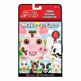 メリッサ&ダグ おもちゃ 知育玩具 Melissa & Doug Melissa & Doug On The Go Make-a-Face Reusable Sticker Pad Travel Toy Activity Book ? Farm Animals (10 Scenes, 76 Cling Stickers)メリッサ&ダグ おもちゃ 知育玩具 Melissa & Doug