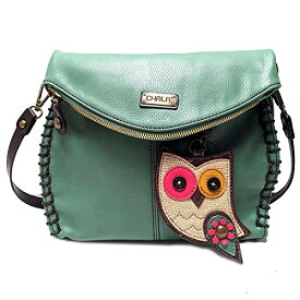 chala バッグ パッチ カバン かわいい Chala Charming Teal Crossbody Bag With Flap Top and Zipper or Shoulder Handbag (Coin Purse_ Owl-II)chala バッグ パッチ カバン かわいい