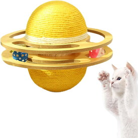 猫のエクササイズ ボール プラネットデザインの猫ボールおもちゃ、猫スクラッおもちゃ 天然サイザルロープ猫スクラッチボールおもちゃ