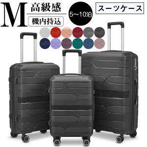 キャリーケース スーツケース キャリーバッグ 静音 ダブルキャスター 360度回転 ローク搭載 スーツケース 機内持ち込み ファスナー式 ビジネス Mサイズ 軽量 5-10日泊 ファスナー ハードケー