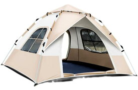 テント Tent ワンタッチ テント ファミリー UVカット 紫外線防止 キャンプ テント 防水 撥水加工 防風 通気 耐水圧 折りたたみ 前後ダブルドア 防虫対策 メッシュ窓付き 設営簡単 軽量 公園 ピクニック 登山 花見 海水浴 キャンプ用品 旅行 収納袋付