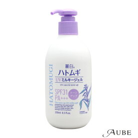 熊野油脂 麗白 ハトムギ トーンアップ UVミルキージェル SPF31 PA+++ ポンプタイプ 250ml【宅急便対応】【ドラッグストア】