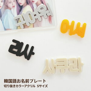 Sサイズ xお好きな2個【 韓国語 ハングル 】 お名前 プレート トレカ ケース フォトフレーム デコ パーツ 推し 推し活グッズ SNS インスタ