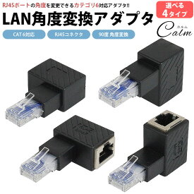 RJ45 LAN L型 変換アダプタ L字型 90度 角度 変換 アダプタ CAT6 対応 RJ45 コネクタ パソコン ルーター 情報コンセント 方向変更