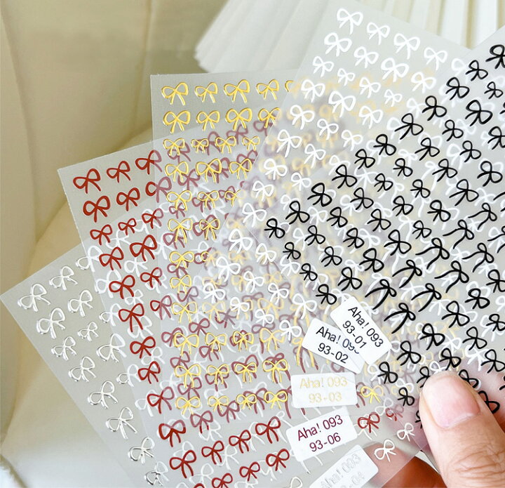 楽天市場】ネイルシール 5枚セット リボン 5色 デザインシール パーツ  