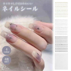 ネイル シール 4枚 セット 星 キラキラ パーツ デザイン パーツ ニュアンス プチプラ 簡単 かわいい 薄 シール ワンポイント