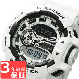 G-SHOCK CASIO カシオ Gショック 防水 ジーショック メンズ 腕時計「Hyper Colors］アナデジ ホワイト 白 GA-400-7ADR 海外モデル [国内 GA-400-7AJF と同型]
