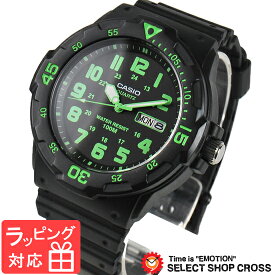 カシオ CASIO メンズ 腕時計 アナログ デイデイト スタンダード MRW-200H-3B ブラック/グリーン 海外モデル