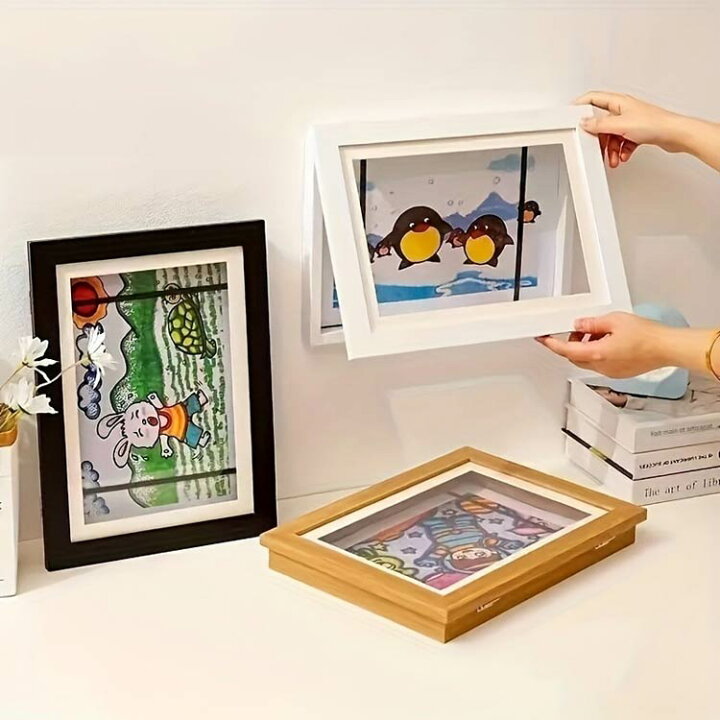 楽天市場】四つ切り 壁掛け おしゃれ 額 フォトフレーム 絵画教室 子供 