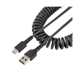 (まとめ) StarTech.com 高耐久USB A-USB Cケーブル 1m コイル(伸縮)型/アラミド繊維補強R2ACC-1M-USB-CABLE 1本 【×3セット】