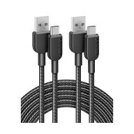 （まとめ） アンカージャパン ANKER 310 高耐久ナイロン USB-C＆USB-A ケーブル 3.0m ブラック B81G70111…