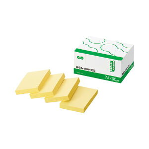 (まとめ) TANOSEE ふせん ノート長方形 75×50mm イエロー 1パック(10冊) 【×5セット】