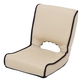 低反発 座椅子/パーソナルチェア 【アイボリー】 幅40cm 折りたたみ 前倒れギア 『ショコラ メッシュ』 【4個セット】【代引不可】