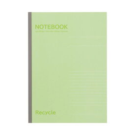 （まとめ）TANOSEE ノートブック再生紙セミB5 A罫7mm 30枚 グリーン 1セット（10冊） 【×10セット】