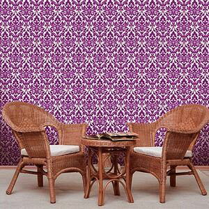 超厚手 2.5m巻 リメイクシート 壁紙シール ”premium” ウォールデコシート P-WA404 ダマスク柄 パープル