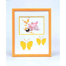 蝶々の額　黄色い額　■いわさきちひろアート額 「乳母車と赤ちゃん」