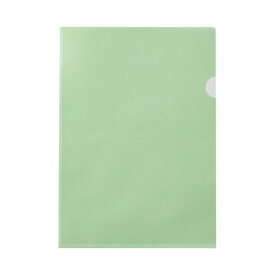 ハート 紙製クリアファイル A4グリーン(片全面半透明) XW0103 1箱(30枚)