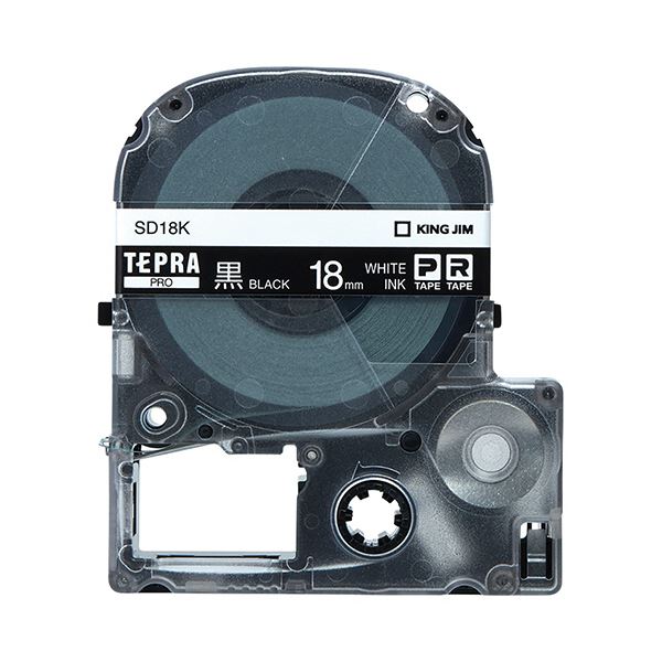 (まとめ) 【×10セット】 1個 SD18K 黒／白文字 18mm ビビッド テープカートリッジ PRO テプラ キングジム スキンシール