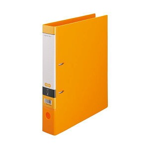 (まとめ)TANOSEE DリングファイルA4タテ 2穴 350枚収容 背幅53mm オレンジ 1冊 【×20セット】