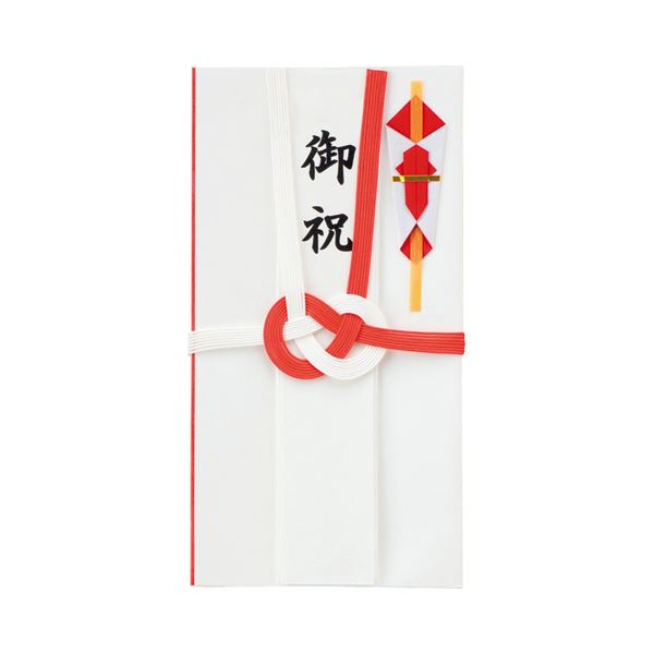[並行輸入品] (まとめ) モーノクラフト ワンタッチ金封 赤白7本東京折 短冊付 SMC-601 1枚  