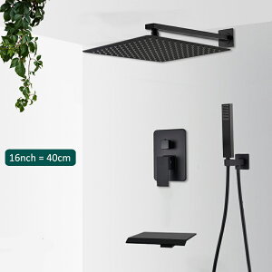 隠しシステムを備えたバスルームの埋め込み式シャワーの蛇口セット,滝,浴槽の蛇口