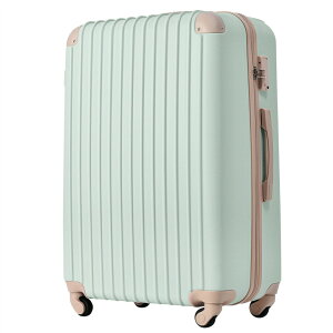 Mサイズ 【グリーングレー】スーツケース キャリーバッグ キャリーケース 超軽量 TSAロック搭載 4日-7日 中型