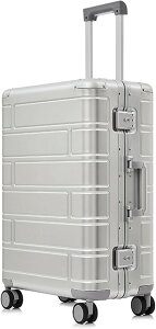 キャリーケース スーツケース 厚手アルミ合金ボディ 丈夫 耐衝撃 トラベルケース キャリーバッグ 20インチ機内持込 乗れる 静音 ダブルキャスター TSAローク搭載 アルミフレーム 引っ越し 旅