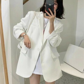 テーラードジャケット レディース ブレザー オーバーサイズ ゆったり カジュアル 事務服 オフィス 通勤 春 秋 ライトアウター 大きいサイズ きれいめ 無地 上品 着痩せ 羽織り 体型カバ