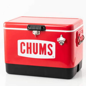 �`�����X �X�`�[�� �N�[���[�{�b�N�X 54L CHUMS CH62-1802 ���b�h �J�[�L Steel Cooler Box �^���� �A�E�g�h�A �L�����v BBQ �n�[�h ���g�� 54���b�g�� �傫�� �E���^���t�H�[������ ��e��