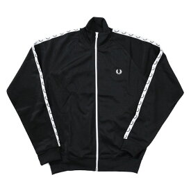 フレッドペリー テープド トラックジャケット ジップアップ ジャージ FRED PERRY J4620 メンズ Taped Track Jacket ブラック 黒 ワンポイント ライン入り トラックトップ