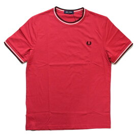 フレッドペリー ツインティップドTシャツ 半袖 ワンポイント FRED PERRY M1588 メンズ レディース ユニセックス Twin Tipped T-Shirt スポーツスタイル クルーネック 刺繍 シンプル ライン入り