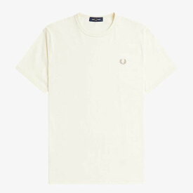 フレッドペリー リンガーTシャツ 半袖 ワンポイント FRED PERRY M3519 ECRU S64 エクリュ ECRU RINGER T-SHIRT メンズ レディース ユニセックス スポーツスタイル クルーネック 刺繍 シンプル