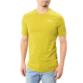 ジースター ロウ Tシャツ クルーネックスリム 半袖G-STAR RAW D17135-336 メンズ Text GR Slim T-Shirt シンプル ロゴ グリーン イエロー系