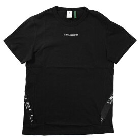 ジースター ロウ テープ Tシャツ 半袖 G-STAR RAW D19369-336 ブラック ホワイト 白 黒 メンズ SPORT A TAPE T-SHIRT ロゴ