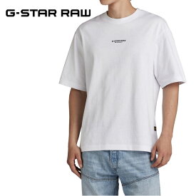 ジースター ロウ リラックスフィット ボクシーTシャツ 半袖 G-STAR RAW D24780-C336-110 ホワイト メンズ CENTER CHEST BOXY T-SHIRT ロゴ