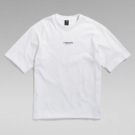 ジースター ロウ リラックスフィット ボクシーTシャツ 半袖 G-STAR RAW D24780-C336-110 ホワイト メンズ CENTER CHEST BOXY T-SHIRT ロゴ