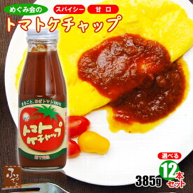 荻町 トマト ケチャップ めぐみ会 大分 選べるスパイシー＆甘口 385g×12本 高原トマト農家 エムナイン 減農薬栽培 送料無料 とまと 野菜 たっぷり ソース コク 瓶詰 パスタ 特産 瓶詰め 調味料