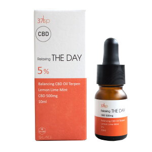 CBDオイル 5% ブロードスペクトラム 【 37SP CBD OIL Relaxing THE DAY 9g 】 サプリメント 集中力 オイル リラクシング ザデイ 37℃ 男性 女性 レモン ライム ミント フレーバー 安心 安全 ISO 取得 日本