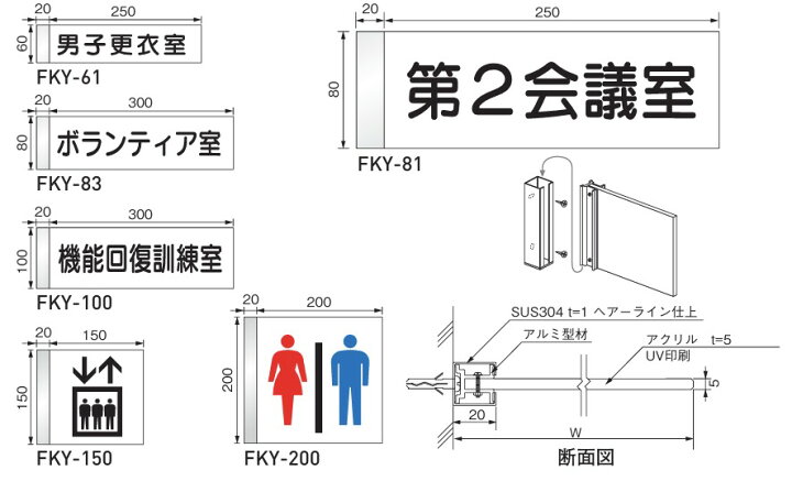 楽天市場】【標準案内用図記号】JIS規格 ルームサイン突出型 FK