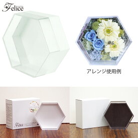 フラワーベース 花器 フラワーギフト 手づくり ハンドメイド プリザーブド アーティフィシャル 造花 アレンジメント 壁掛け プレゼント 誕生日祝 結婚祝 しあわせの六角形フェリーチェ セット