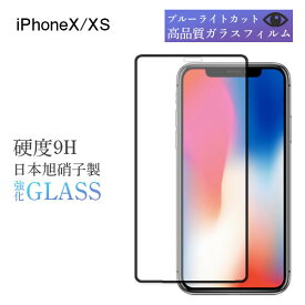 iPhone X Xs 保護フィルム ガラスフィルム iPhoneX iPhoneXs ブルーライトカット 保護 フィルム ガラス 強化ガラス 極薄 iPhoneフィルム アイフォンX アイフォンXs 硬度9H アップル Apple