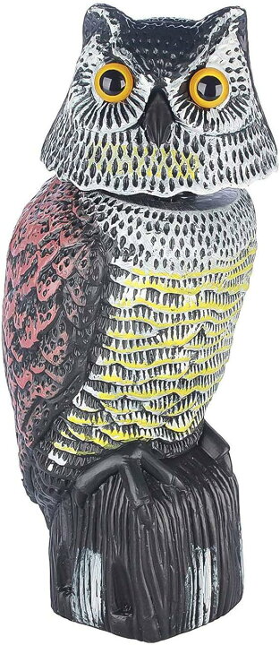 楽天市場】鳥よけフクロウ フクロウの置物 風車式 手動 パドル ヘッド 