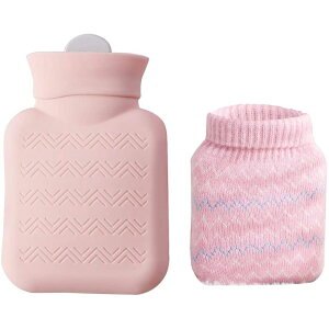 湯たんぽ ゆたんぽ シリコン製 ニットカバー付き 携帯便利 ミニサイズ 冷え対策 保温 グッズ 冷熱両用 電子レンジでもOK 暖かい キュート おしゃれ 秋冬対策 エコ 節電 保暖 温度長持ち 肩足