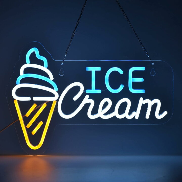 楽天市場】Ice Creamネオンサイン LEDアイスクリームネオンライト 